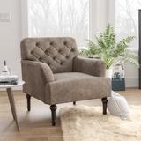 Purani Transitional Vinyl Tufted Wide Accent Chair with T-cushion by Furniture of America