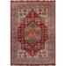 Super Kazak Oriental Area Rug Hand-Knotted Vegetable Dye Carpet - 4'11" x 6'9"