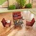 Patio Festival 4-Piece Outdoor Metal Loveseat Conversation Set