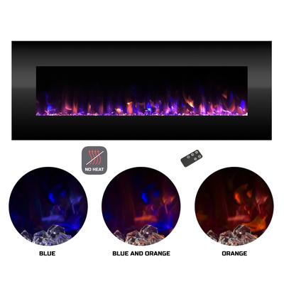 Northwest 54-Inch No Heat Wall Fireplace, Black