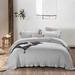 WHOLINENS Stone Washed French Linen Duvet Cover Set Ruffle Style