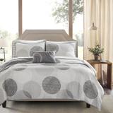 Madison Park Essentials Glendale Grey Quilt Set with Cotton Bed Sheets