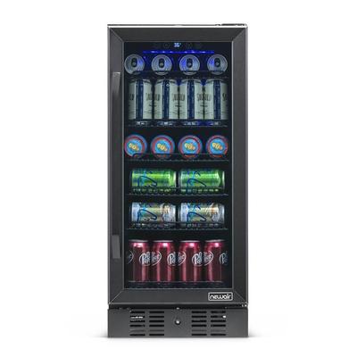 NewAir 96 Can Built-In Refrigerator Beverage Cooler Under Counter Fridge - Black Stainless Steel - 96 Can