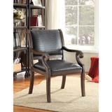 Somette Black Faux Textured Accent Armchair - 24.5"L x 28.5"W x 39"H