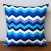 Artisan Pillows Blue Panama Wave Zig Zag Polyester Outdoor 18-inch Throw Pillow Cover (Set of 2)