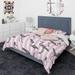 Designart 'Flamingo on Pink' Mid-Century Modern Duvet Cover Comforter Set