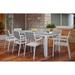 Gilbert Modern Light Grey and White 9 Piece Outdoor Patio Dining Set