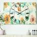 Designart 'Butterfly Bloom lovely Quote' Cottage 3 Panels Oversized Wall CLock - 36 in. wide x 28 in. high - 3 panels