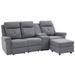HOMCOM Modern L-shaped Sofa Manual Reclining Sectional with Chaise 3 Seater Home Theater Recliner