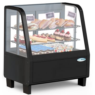 Commercial 27" Countertop Refrigerated Display Case with LED Lighting - 3.6 cu. ft. Capacity - Black