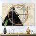 Designart 'French chandeliers Couture IV' Glam 3 Panels Oversized Wall CLock - 36 in. wide x 28 in. high - 3 panels