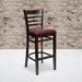 Ladder Back Wooden Restaurant Barstool - 16.75"W x 19"D x 43.75"H - 16.75"W x 19"D x 43.75"H