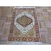 Hand Knotted Ivory Fine Serapi Heriz with Wool Oriental Rug - 2'1 x 3