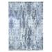 Shahbanu Rugs Ivory Wool with Real Silk Abstract Design Denser Weave Hi-Low Pile Hand Knotted Oriental Rug (9'0" x 12'0")