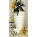 White Capiz Shell Tall Floor Vase with Ripple Design