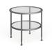 SEI Furniture Glenn Silver Metal Round Side Table with Shelf