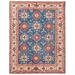 Pasargad Home Kazak Collection Hand-knotted Blue-ivory Wool Area Rug- 9' x 11' - 9' x 12'