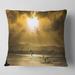 Designart 'Glittering Sun Among heavy Clouds' Seashore Throw Pillow