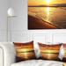 Designart 'Vibrant Yellow Sun and Calm Waves' Seascape Throw Pillow