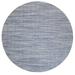 Shahbanu Rugs Silver-Blue Hand Loomed Variegated Textured Design Organic Wool Transitional Oriental Round Rug (11'9" x 12'0")