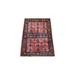 Shahbanu Rugs Red Pure Wool Afghan Ersari With Tribal Design Hand Knotted Oriental Rug (2'0" x 2'10") - 2'0" x 2'10"