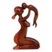 NOVICA Handmade Mother's Love Wood Sculpture (Indonesia) - 25 cm H x 16 cm W x 5.5 cm D