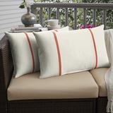 Humble + Haute Sunbrella Canvas Natural and Canvas Melon Double Small Flange Indoor/ Outdoor Pillows, Set of 2