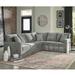 Maddox Grey Sectional Sofa Bed w/ Queen Gel Memory Foam Mattress