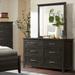 Inyx Transitional Walnut 2-piece 6-Drawer Dresser and Mirror Set by Furniture of America