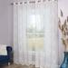 Superior Embroidered Elegant Scroll Sheer Grommet Curtain Panel - (Set of 2)