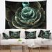 Designart 'Fractal Flower Light Green Digital Art' Floral Wall Tapestry