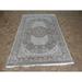 Hand Knotted Ivory Nain with Wool & Silk Oriental Rug (6'6" x 9'11") - 6'6" x 9'11"