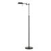 10W LED Adjustable Metal Floor Lamp with Swing Arm, Black