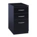 Hirsh 23" D Arch Pull Handle Mobile Pedestal 3-Drawer File Cabinet, Black