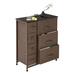 Wide Dresser Storage Tower - Sturdy Steel Frame, Wood Top, Easy Pull Fabric Bins - Organizer Unit