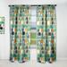 Designart 'geometric pattern with leaves and flowers' Mid-Century Modern Blackout Curtain Single Panel