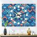 Designart 'Retro Abstract Drops X' Oversized Mid-Century wall clock - 3 Panels - 36 in. wide x 28 in. high - 3 Panels