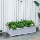 Outsunny 4' x 2' x 1' Raise Garden Bed, Planter Box for Flowers, Herbs Outdoor Backyard with Easy Assembly