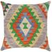 Southwestern Cedrick Hand-Woven Turkish Kilim Pillow 18 in. x 18 in.