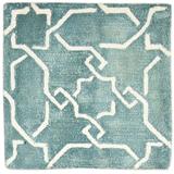 One of a Kind Hand-Tufted Modern & Contemporary (2'0"x2'0") 2' x 3' Geometric Wool Rug - 2'0"x2'0"