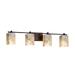 Justice Design Alabaster Rocks! Era 4-light Dark Bronze Bath Bar, Alabaster Rocks Square w/ Flat Rim Shade