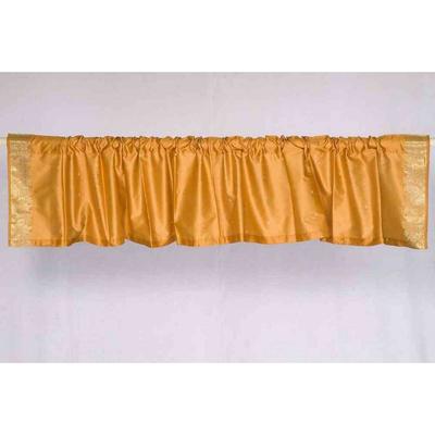 Pumpkin - Rod Pocket Top It Off handmade Sari Valance - Pair