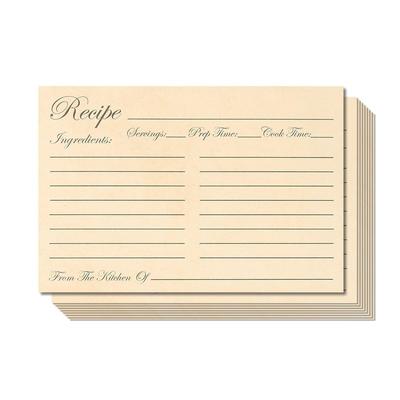 60 Pack 250 GSM Double Sided Kitchen Recipe Cards Record Share Recipes, 4x6"