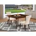 East West Furniture 3 Piece Dining Room Furniture Set- a Rectangle Dining Table and 2 Linen Fabric Chairs, (Finish Options)