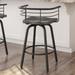 Amisco Brisk Swivel Bar Stool with Distressed Wood Seat