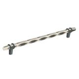 London 10-1/16 in (256 mm) Center-to-Center Polished Nickel/Black Bronze Cabinet Pull