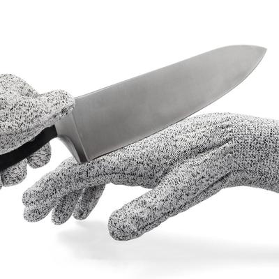 BooBooNoMore Kevlar No Cut Kitchen Gloves - Machine-Washable - High-Grade Polyethene - Lightweight - Kitchen, Grey - Large