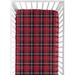 Sweet Jojo Designs Red and Black Woodland Plaid Flannel Rustic Patch Collection Fitted Crib Sheet
