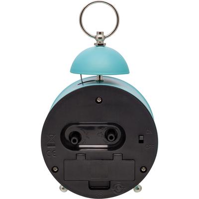 NeXtime Single Bell 6.5" x 3.75" Loud Alarm Clock, Retro Modern Design, Cute Bell, Silent Movement, Turquoise or White