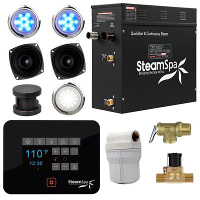SteamSpa Black Series Bluetooth 9kW QuickStart Steam Bath Generator Package in Oil Rubbed Bronze